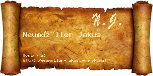 Neumüller Jakus névjegykártya